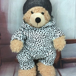 Bear clothing offwhite wilderness mix suitable for bear teddy bear 28 cm overall mütze