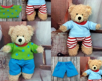 Bärenkleidung Farben mix Shirt - Hose passend für Bär Plüschtiere 18 cm