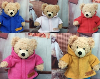 Ropa de oso chaqueta de mezcla de colores adecuada para osos animales de peluche juguetes de peluche Oso 28 cm