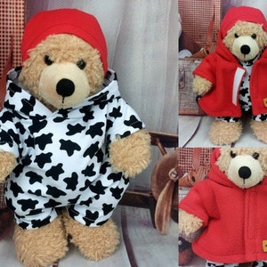 Bären Kleidung Mix rot weiß schwarz passend für Bären Stofftiere Bär Teddybär 28 cm Neu Bild 2