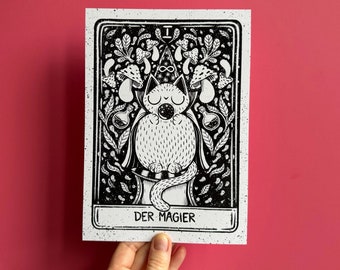 Tarot Katzen - Der Magier - Din A5 Druck