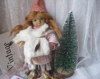 old Käthe Kruse doll Däumelinchen forest fairy mass doll antique doll red-haired old german doll fairy house decoration doll doll toy