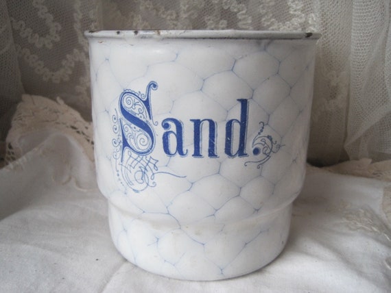 Old Enamel Wabenemaille Pot Sand Art Nouveau Shabby Chic Deko Etsy
