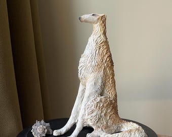 Graceful Greyhound Dog , Greyhound Figurine , Animal Sculpture for Collection .