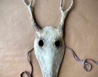 Horror mask , Mask With Horns , Forest Monster Mask , Halloween costume .