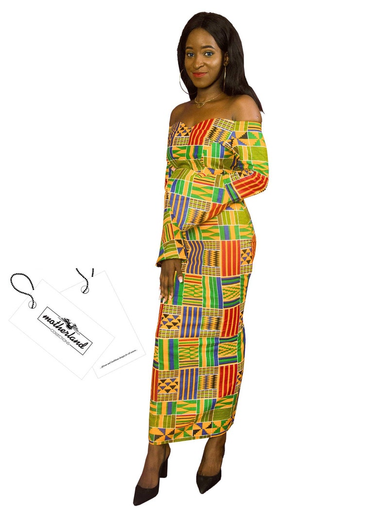 Beauty Meets Perfection Maxi Kente Dress,elegant and Kente