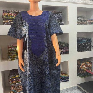 Tie Dye Adire Maxi Dress / African Casual Party Dress / Maternity Ankara Kaftan / African Fabric Church Bubu / Couples African Asoebi