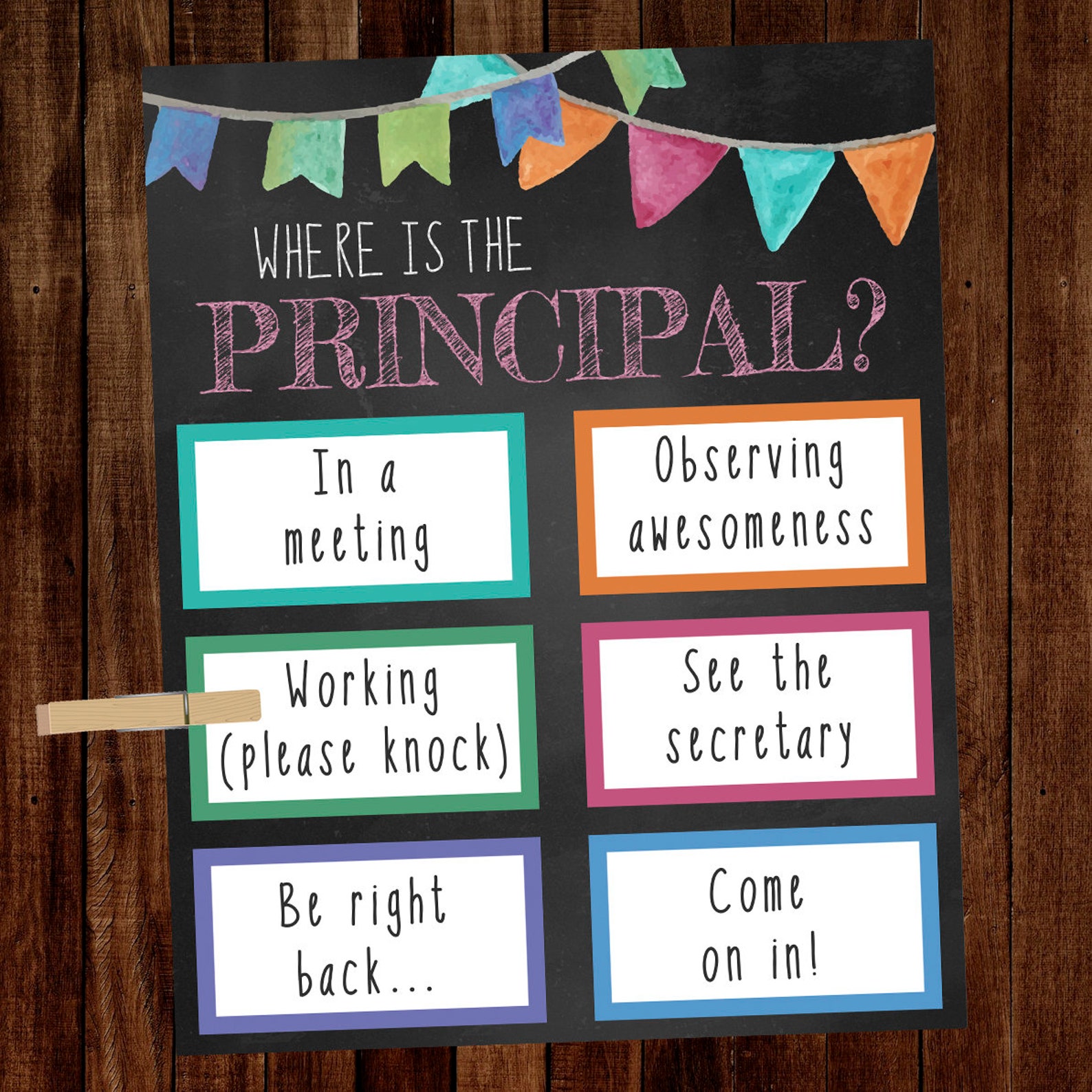 EDITABLE Where is the Principal Template Office Door Sign - Etsy Finland
