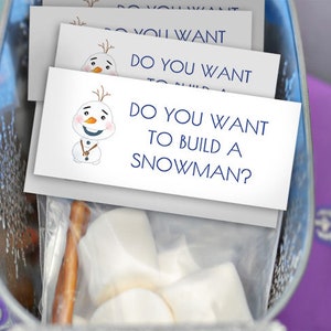 Do You Wanna Build a Snowman' Candy Party Favor Kits (Cards with Bags)