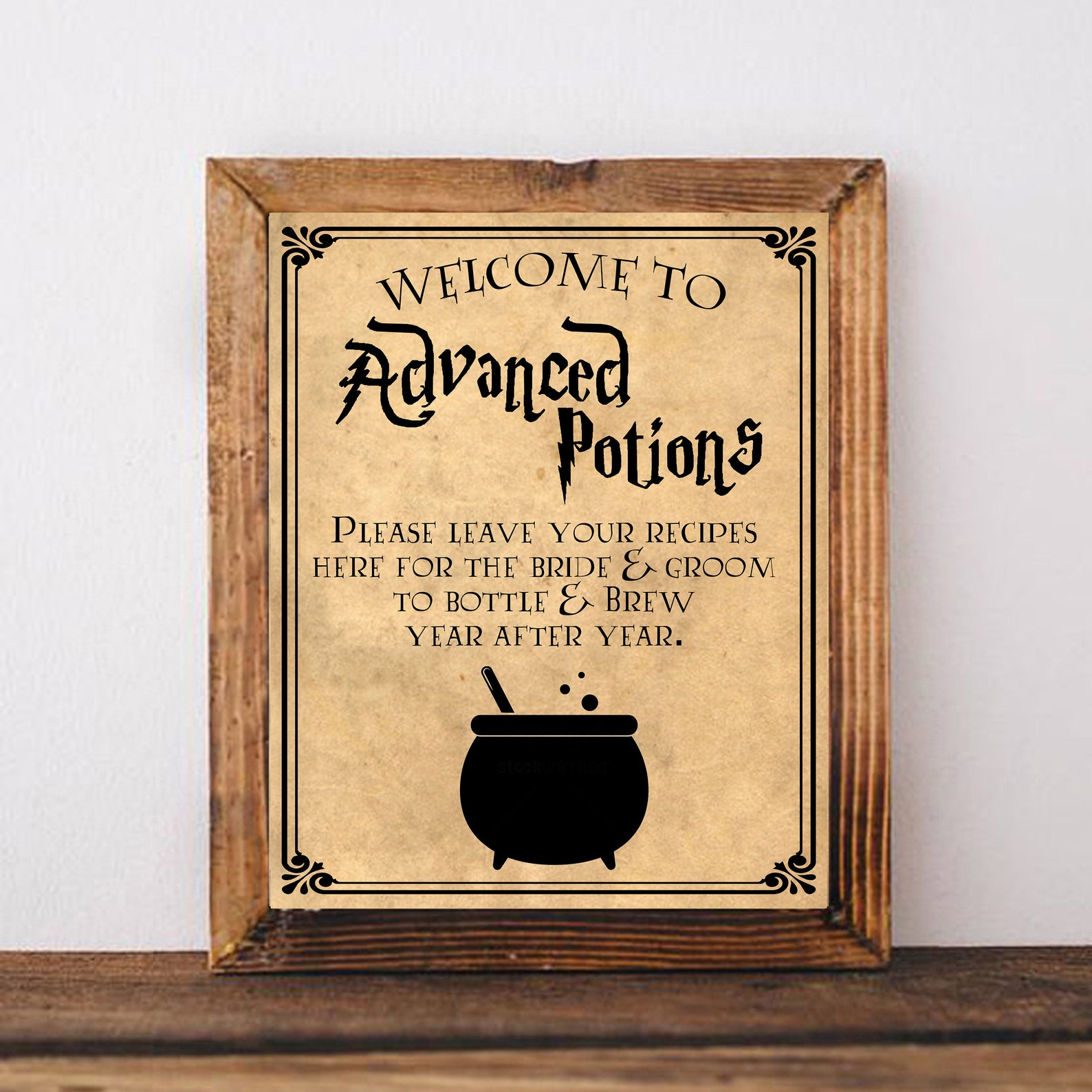 Witch Wizard Bridal Shower Sign Recipe Cards and Insert Etsy