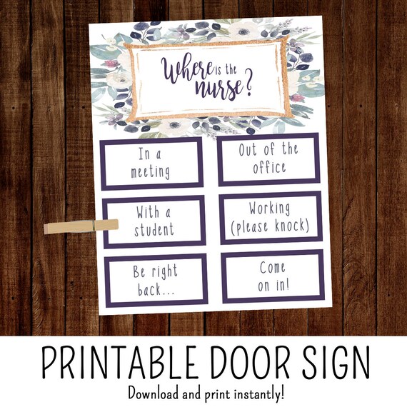 Where Is The Nurse Office Door Sign School Nurse Decor Etsy