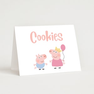 Modern Peppa Pig Food Labels, Simple Editable Food Labels for Buffet ...