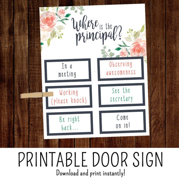 Where Is The Principal Sign School Office Decor Etsy