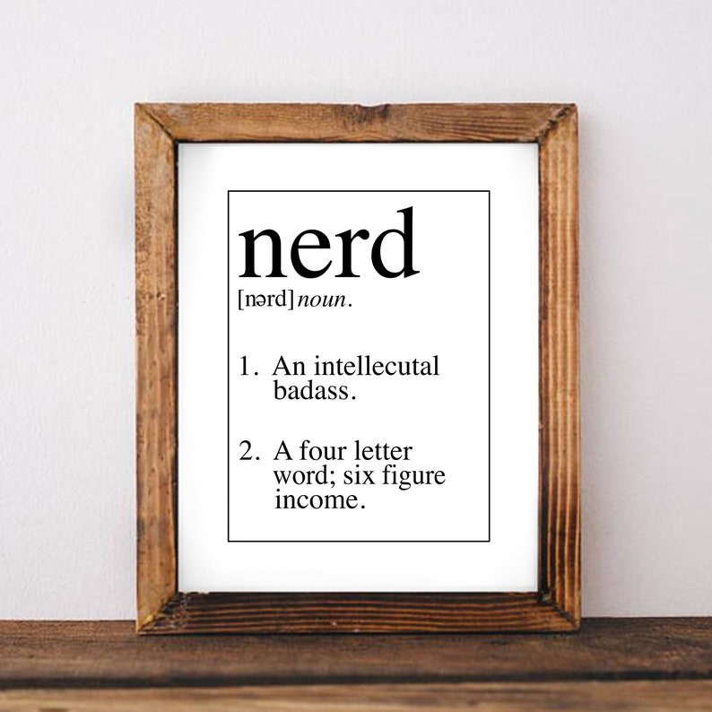 Nerd Definition Wall Art Home Decor Etsy