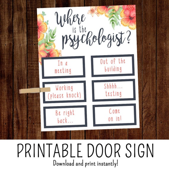 Where Is The Psychologist Sign Office Door Sign