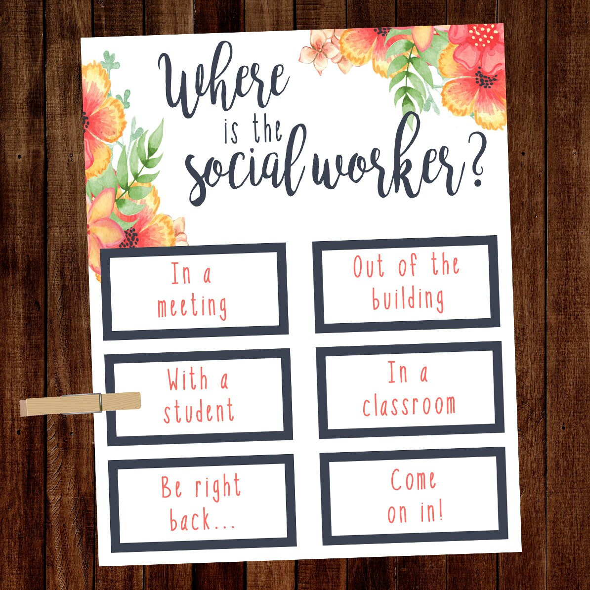 Social Worker Sign Back to School Office Decor Printable - Etsy Polska