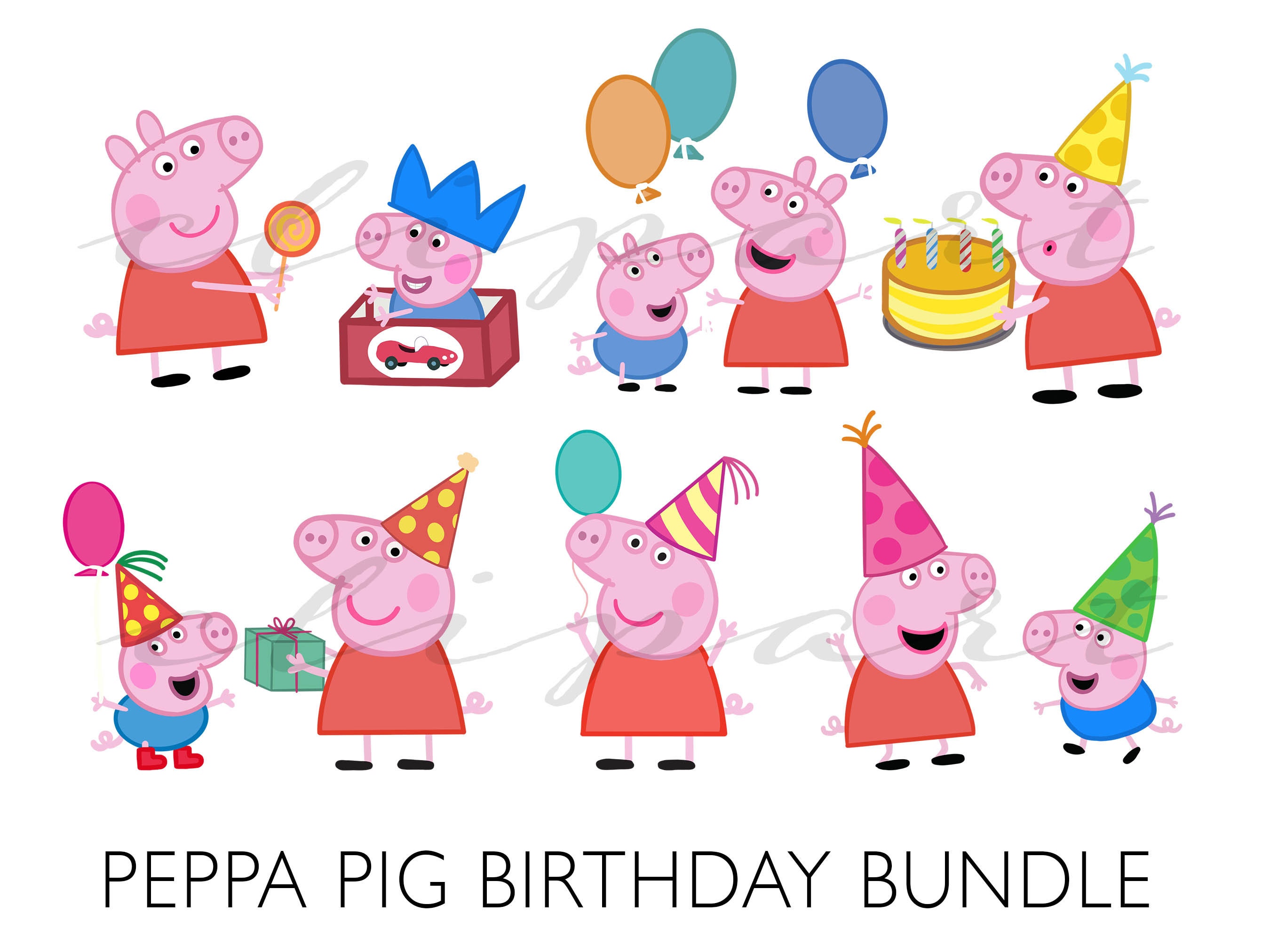 Peppa Pig Feliz Cumpleaños Telón de Fondo de Fotomatón LV-614