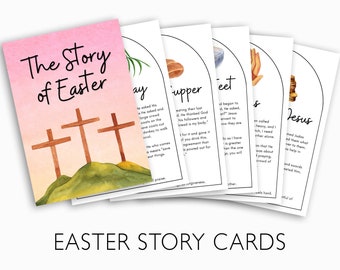 Easter Story Cards,  Easter Story Cards for Kids, Easter Advent,  Holy Week Cards,  Easter Scripture Cards, Easter Countdown