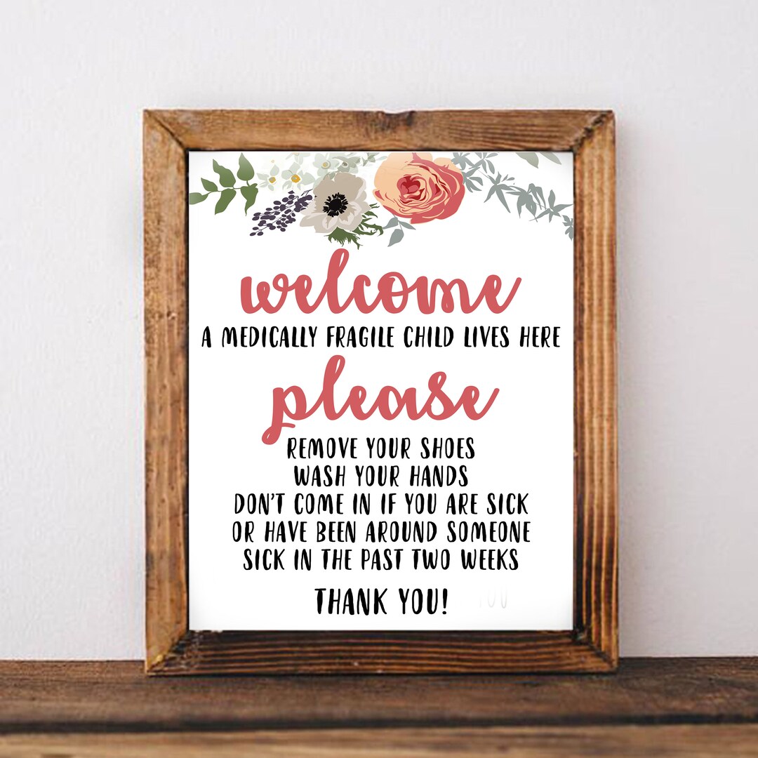 Sick Child Sign Medically Fragile Child Door Sign Welcome Sign - Etsy ...