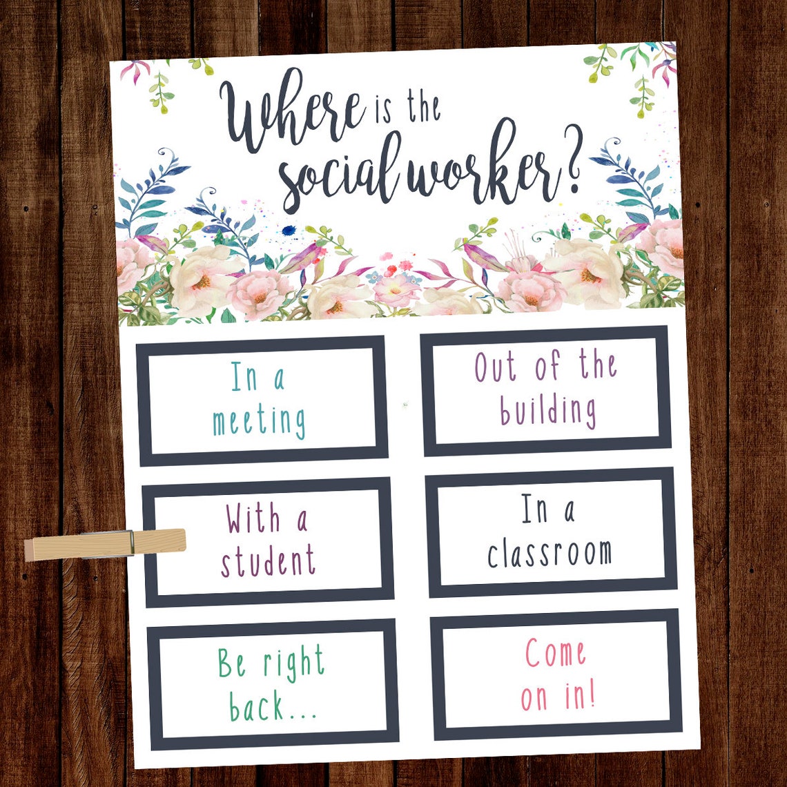 Social Worker Sign Back to School Office Decor Printable - Etsy