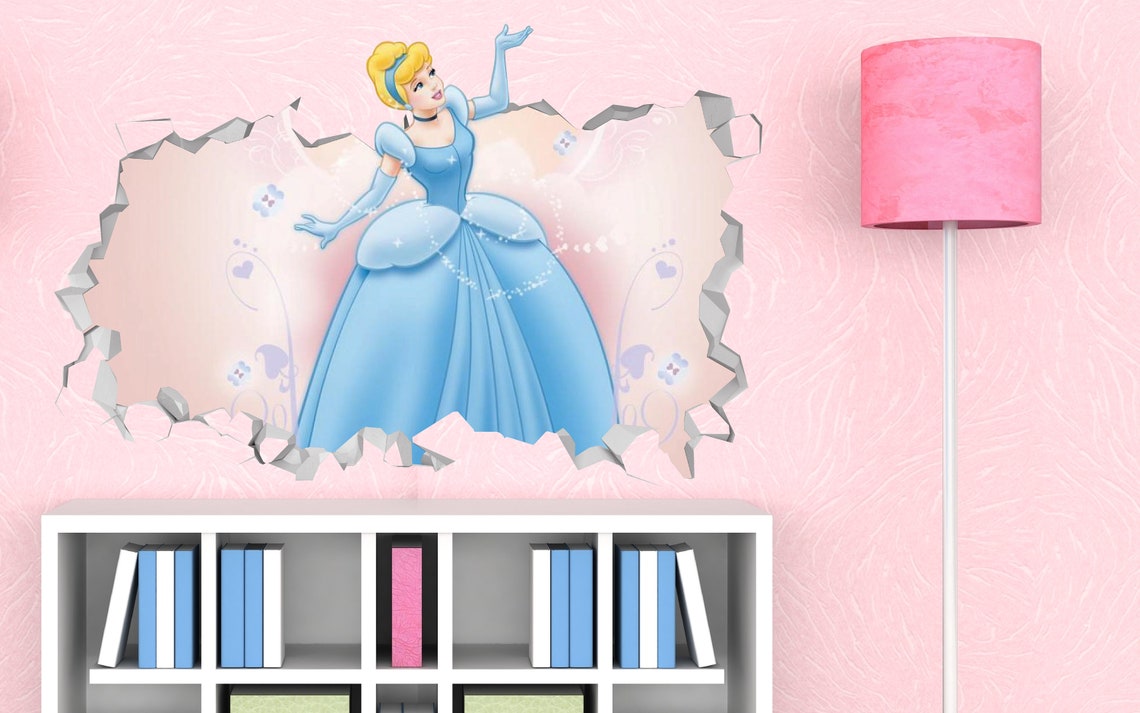 Princess Cinderella Kids Wall Decal Decor Kids Sticker Vinyl Etsy