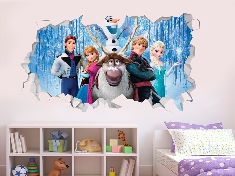 Frozen Movie Wall Decal Decor Kids Sticker Vinyl Decal 3D