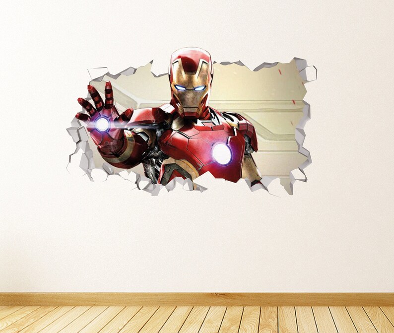 Avengers Endgame Iron Man Power Phenomenal Marvel Wall Decal Decor Sticker Vinyl 3d Custom Your Photo Js770