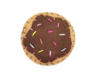 Chocolate Iced Sprinkle Cookie Catnip Cat Toy Hand-sewn Handmade Homegrown Gift For Cat Lovers