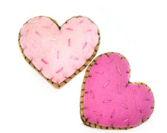 Heart Cookies (now with SPRINKLES!) Catnip Cat Toys 2pk Hand-sewn Handmade Homegrown Cute Catnip Gift For Cat Lovers