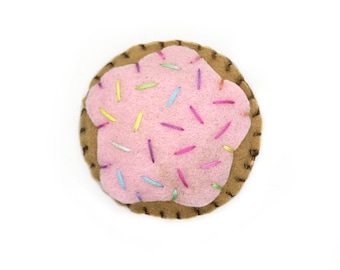 Strawberry Iced Sprinkle Cookie Catnip Cat Toy Hand-sewn Handmade Homegrown Gift For Cat Lovers