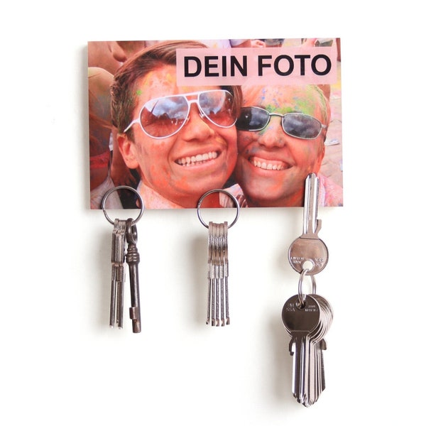 Magnet Schlüsselbrett magnetPOK "Dein eigenes Bild" 10x15cm, 3 Magnete - Schlüsselboard ohne Haken – Magnetboard mit Bild - Magnetbrett
