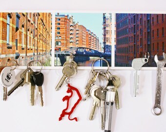 Magnet Schlüsselbrett  - magnetPOK - "Speicherstadt" 6 Magnete - Schlüsselboard ohne Haken-Magnetboard mit Bild - Magnetbrett