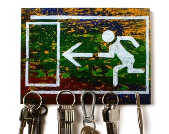 Magnet Schlüsselbrett - magnetPOK - "Raus ins Bunte <" 5 Magnete - Schlüsselhalter ohne Haken-Magnetboard mit Bild - Magnetbrett