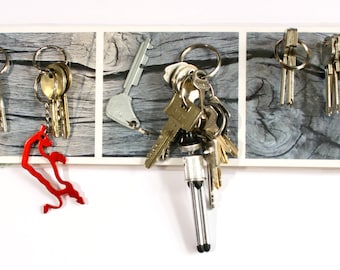Magnetbrett "Eiche Triptychon" 6 Magnete, 10x30cm - Schlüsselhalter-Schlüsselboard - magnetPOK - ohne Haken-Magnetboard mit Bild -
