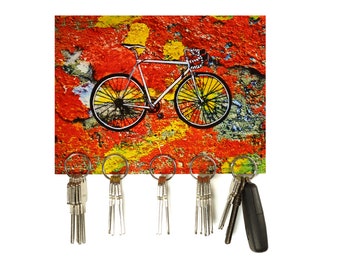 Schlüsselbrett „Fahrrad Wand“ / Geschenkidee als Geburtstagsgeschenk, Einzugsgeschenk oder zu Weihnachten / personalisierte Geschenke