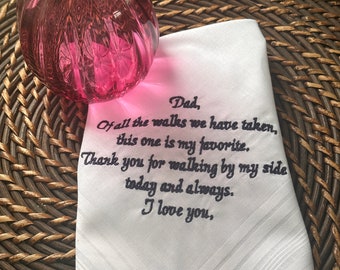 Wedding Handkerchief Gift for Parents,  Father of the Bride Wedding Gift, Dad Gift, Personalized Gift