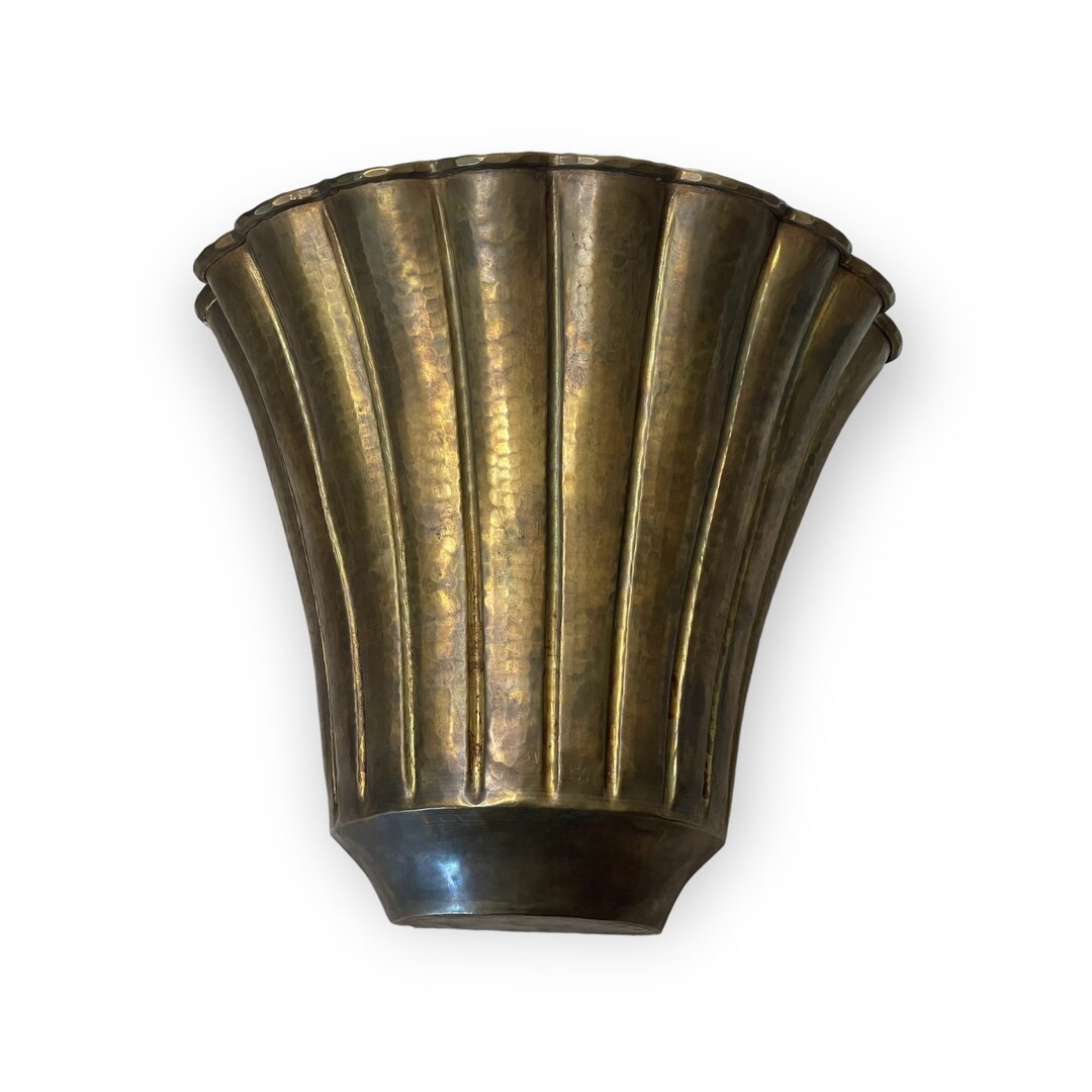 Italian Wrought Brass Wall Vase by Egidio Casagrande for