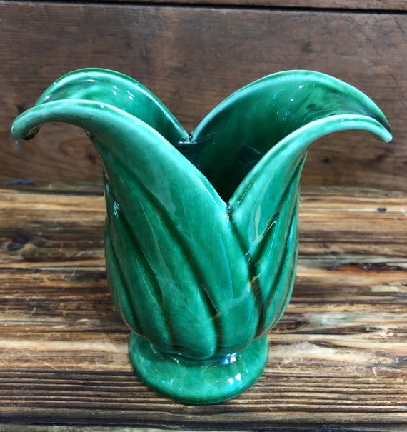 Camark Pottery Jade Green Vase Etsy