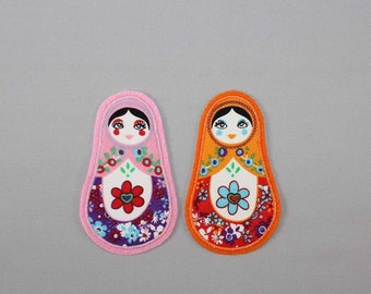 Iron-on picture Matryoshka, Matrioschka, patch, patch, application, iron-on patch, knee patch, trouser patch, iron-on picture, DIY