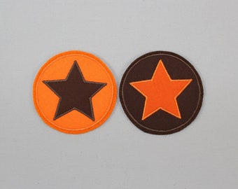 Iron-on image round, star in a circle, patch, patch, application, iron-on patch, knee patch, trouser patch, iron-on image, DIY