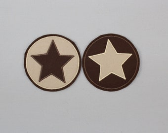 Iron-on image round, star in a circle, patch, patch, application, iron-on patch, knee patch, trouser patch, iron-on image, DIY