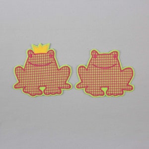 Iron-on picture frog, frog prince, patch, patch, application, iron-on patch, knee patch, trouser patch, iron-on picture, DIY image 1