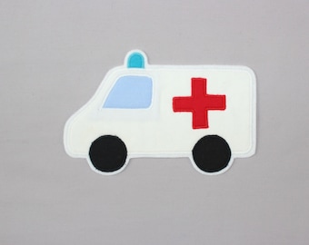 Iron-on image ambulance, patch, patch, application, iron-on patch, knee patch, trouser patch, iron-on image, DIY