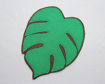 Iron-on picture monstera leaf, large, green, patch, patch, application, iron-on patch, iron-on picture, DIY