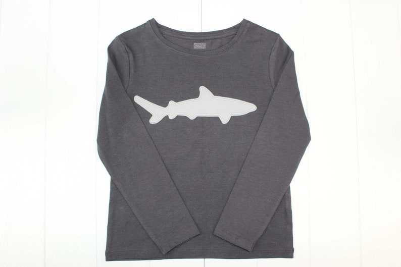 Iron-on image shark, gray, patch, patch, application, iron-on patch, knee patch, trouser patch, iron-on image, DIY image 4