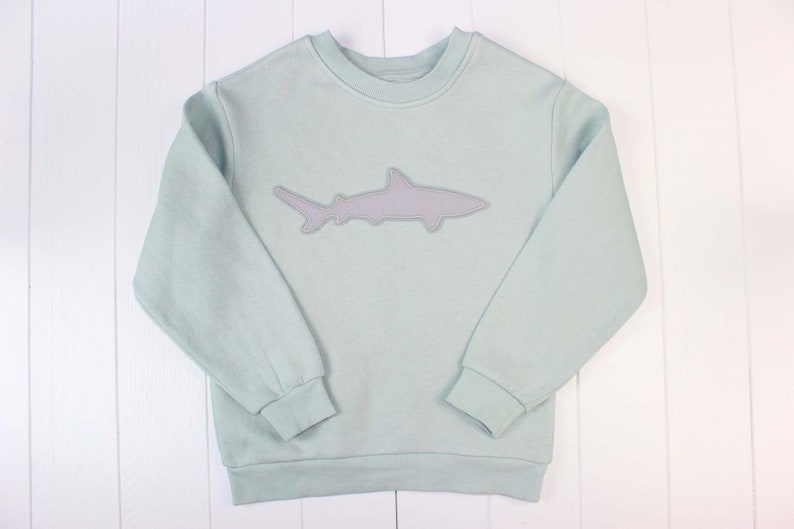 Iron-on image shark, gray, patch, patch, application, iron-on patch, knee patch, trouser patch, iron-on image, DIY image 2