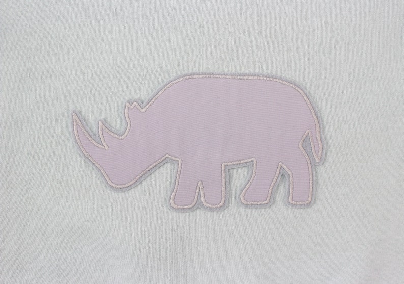 Iron-on picture rhino, patch, patch, application, iron-on patch, knee patch, trouser patch, iron-on picture, DIY image 1