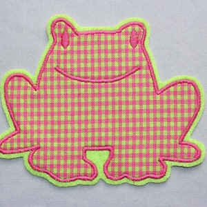 Iron-on picture frog, frog prince, patch, patch, application, iron-on patch, knee patch, trouser patch, iron-on picture, DIY image 2