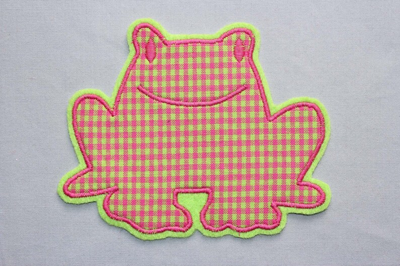 Iron-on picture frog, frog prince, patch, patch, application, iron-on patch, knee patch, trouser patch, iron-on picture, DIY image 2