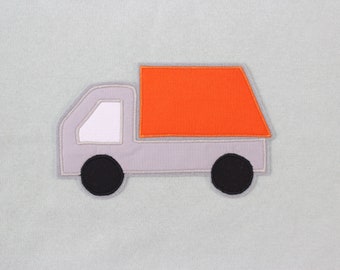 Image thermocollante camion poubelle, orange, patch, patch, application, patch thermocollant, patch genou, patch pantalon, image thermocollante, DIY